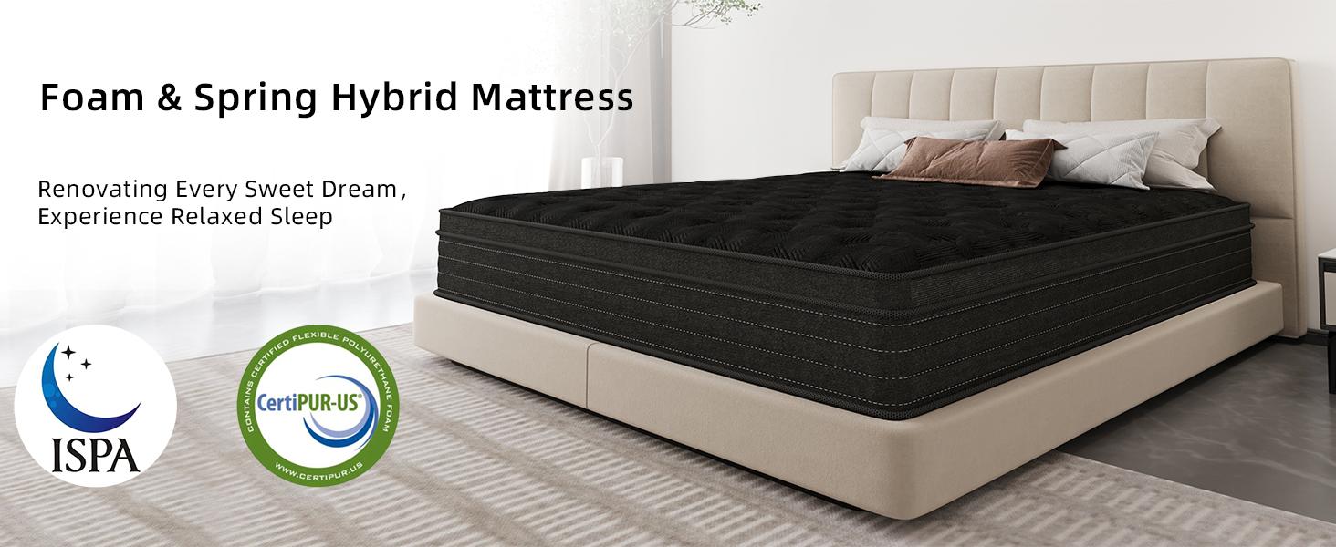 Spring Gardening Grymtex 12/14 Inch T/F/Q/K Size Hybrid Mattresses Medium Firm Support Relieve Back Pain Easy Setup Outdoorfun Sleep Well Mattresses In A Box Sweet dream Skin-friendly Orthopedic Memory Foam Supportive Memory Foam Mattress Spring Glow Up