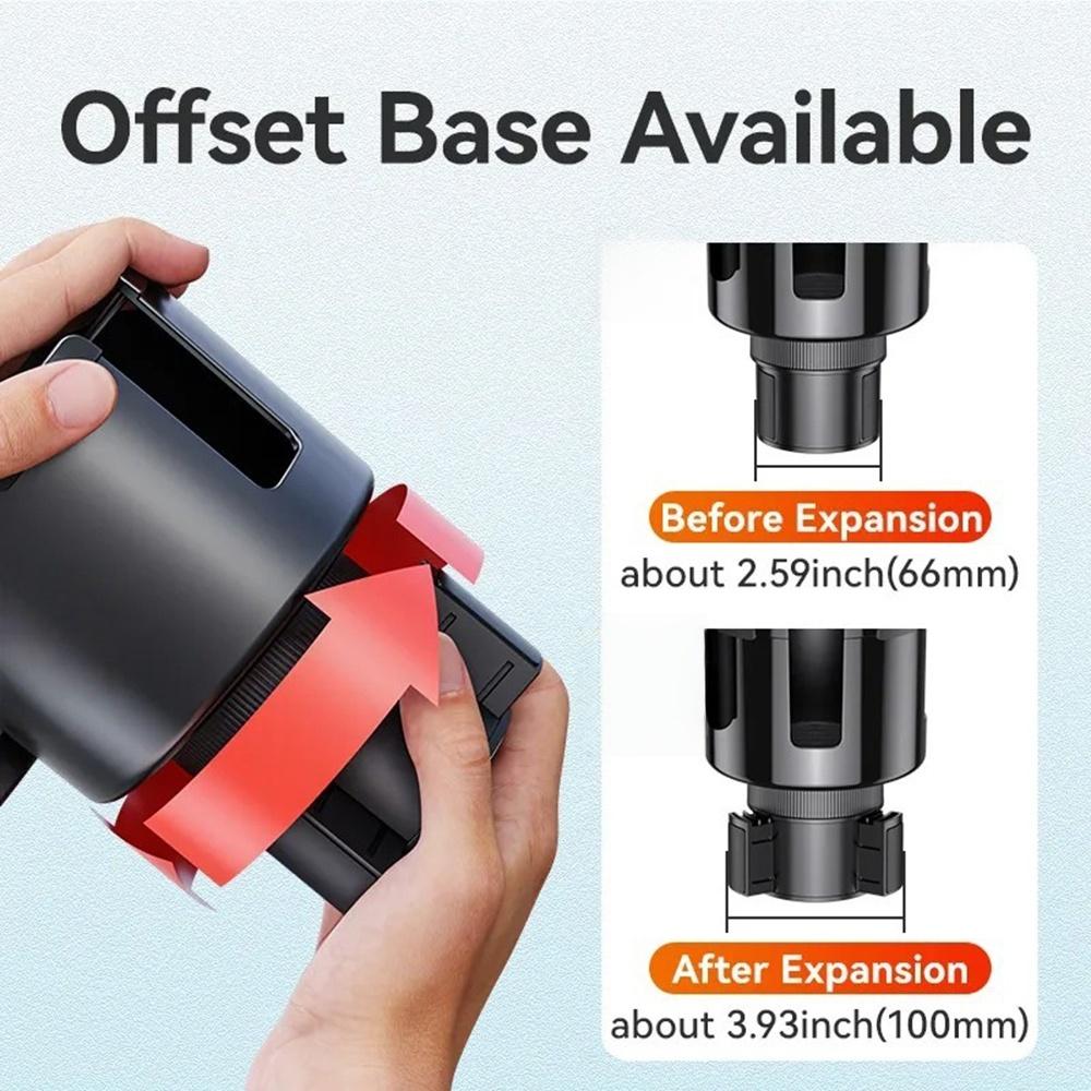 Cup Holder Phone Holder, 2026 Upgraded 3 in 1 Car Cup Holder Expander with Adjustable Base Long Gooseneck 360° Rotation, Cup Phone Holder for Car Fits All Smartphones and Most Bottles