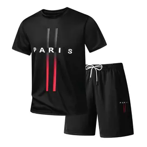 New Spring/Summer Men’s Two-Piece Set – Short-Sleeve Top and Shorts, Simple, Stylish, Breathable