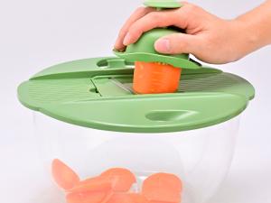 Susteas 5-in-1 Vegetable Chopper – Steel Cutting Basket & Strainer for Fast Salad, Fruit & Meal Prep (Green). Kitchen Utensils