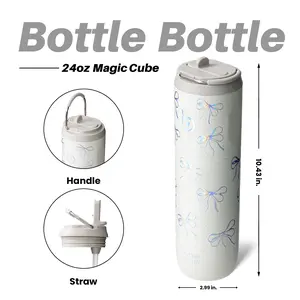 BOTTLE BOTTLE 24oz Insulated Stainless Steel Water Bottle – Leakproof Straw Lid with Handle – Perfect for Gym, Travel & Daily Use, BPA Free