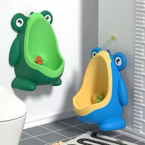 An Baby Boys Standing Potty Cartoon Frog Shape Wall-Mounted Urinals Toilet Training Stand Vertical Urinal Potty Pee Infant Toddler