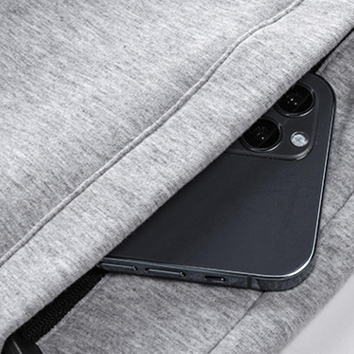 Men’s 3-piece casual athletic shorts set featuring zippered pockets and a drawstring waistband, made from soft, lightweight, breathable fabric, suitable for summer running, dates, and everyday wear，Joggers Pants