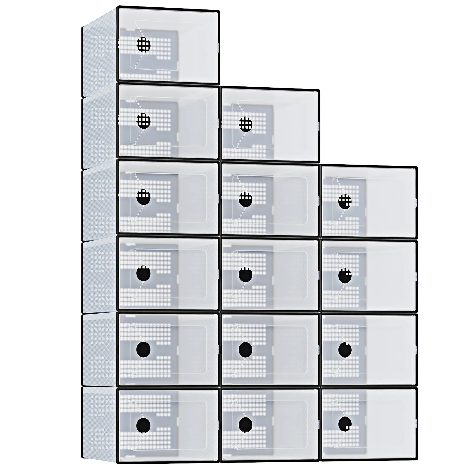 【Summer Sale】Clear Shoe Storage Boxes, Plastic Stackable Shoe Containers with Lids, Display Sneaker Case Organizer for Closet, Under Bed, Entryway