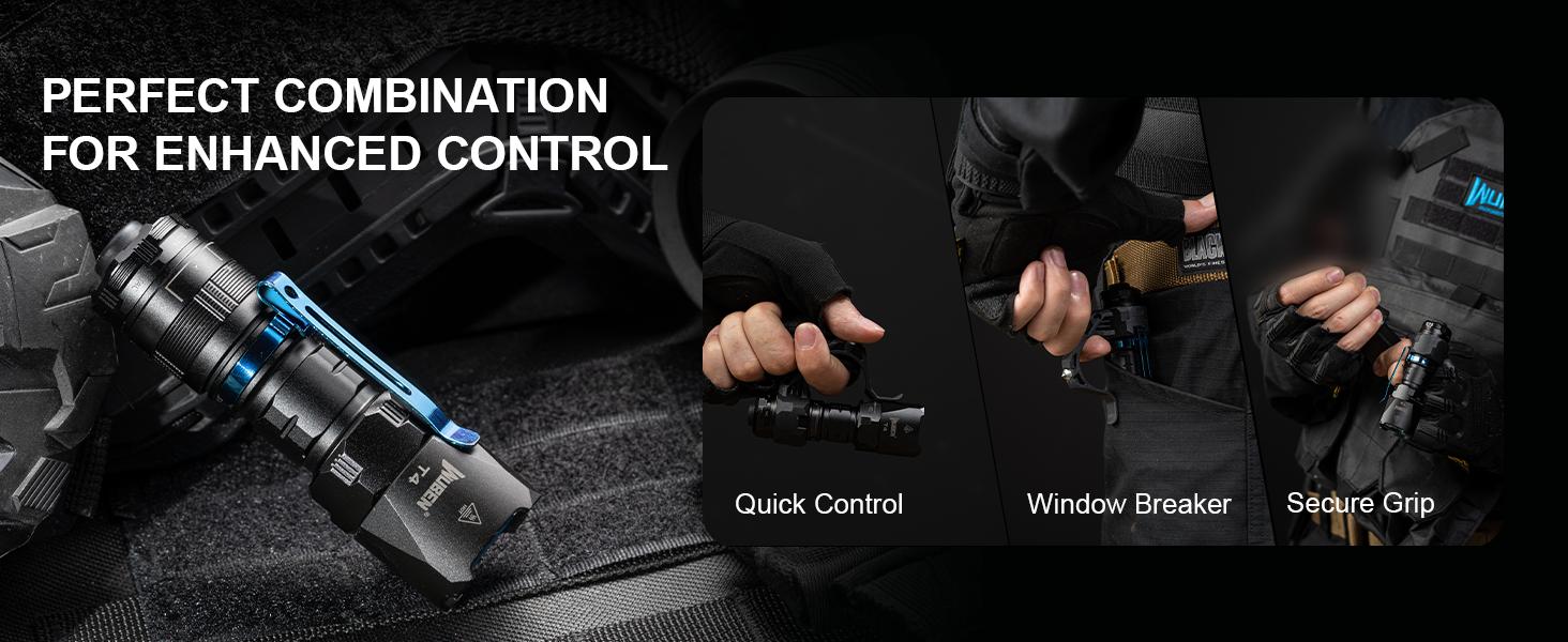 WUBEN T4 Tactical Flashlight, 850LM, 401m Long Beam, Type-C Rechargeable, 70H Runtime, IP68 Waterproof, Aerospace Aluminum, EDC for Outdoors & Duty