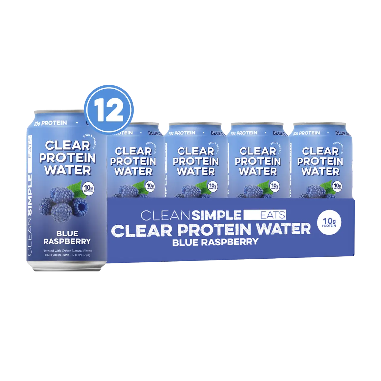 Clear Protein Water: Blue Razz (12 Oz. | 12 Pack)