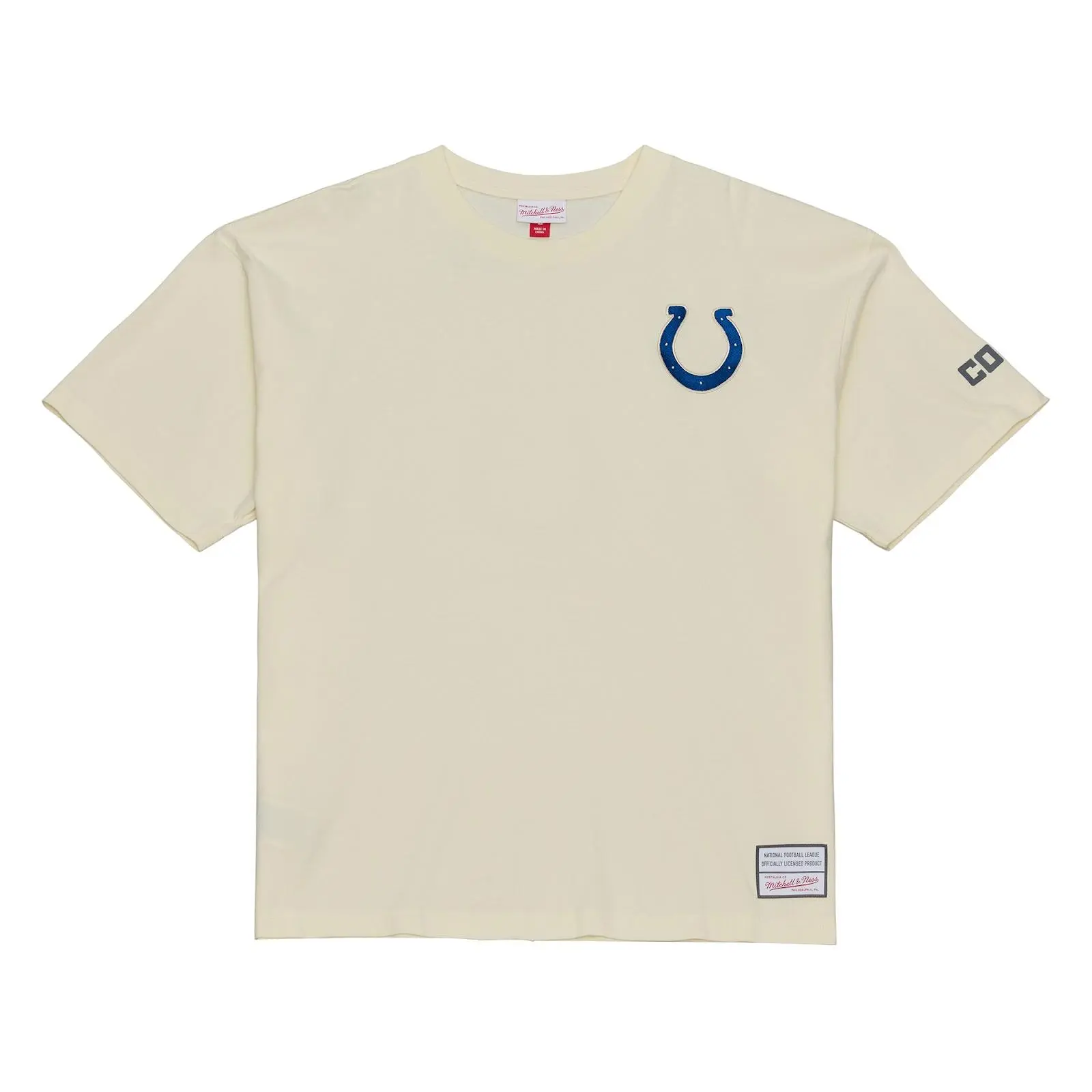 Indianapolis Colts Cream Heritage Hues Oversized T-Shirt NFL Throwback Tee Graphic Vintage Fan Gear Mitchell & Ness
