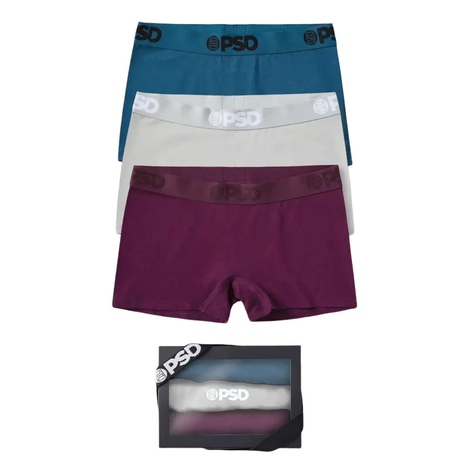 PSD Womens Love Bloom Boy Short Underwear 3 Pack Boxed Gift Set - Comfortable, Breathable, Ultra-Light Premium Modal Fabric