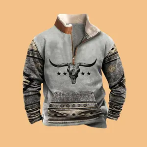Aztec Denim Men's Vintage Graphic Western Hoodie