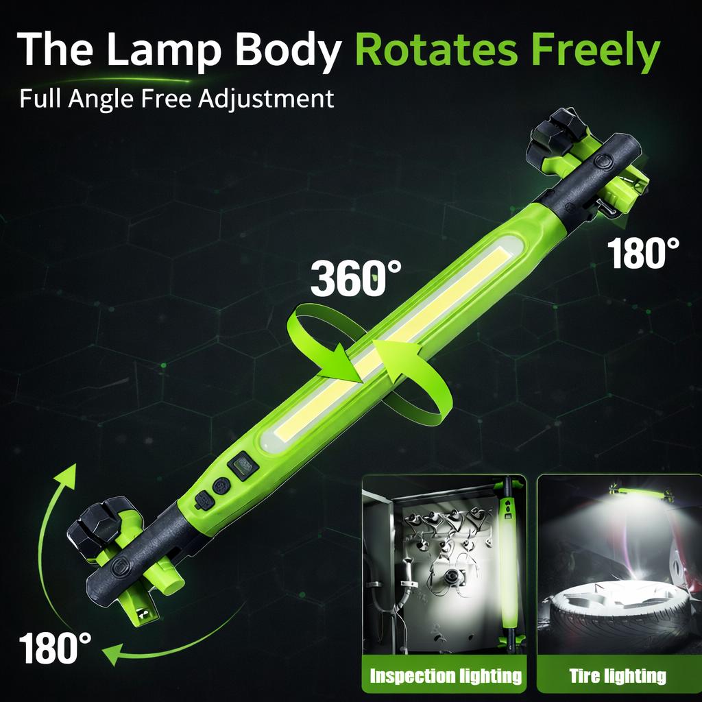 2026 Upgraded Magnetic LED Work Light Bar Rechargeable Under Hood Mechanic Light Portable COB Inspection Lamp with Magnetic Base Hooks USB Power Bank for Car Repair Garage Camping