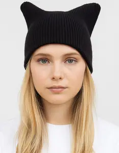 Cat Ear Beanie, Black Cat Ear Beanie, Black