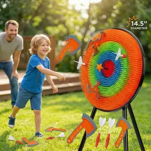 Children's Safe Soft-Tip Dartboard Toy | 3-in-1 Sticky Target Throwing Game | Indoor & Outdoor Parent-Child Interactive Toy | Gift for Boys and Girls Aged 4-10