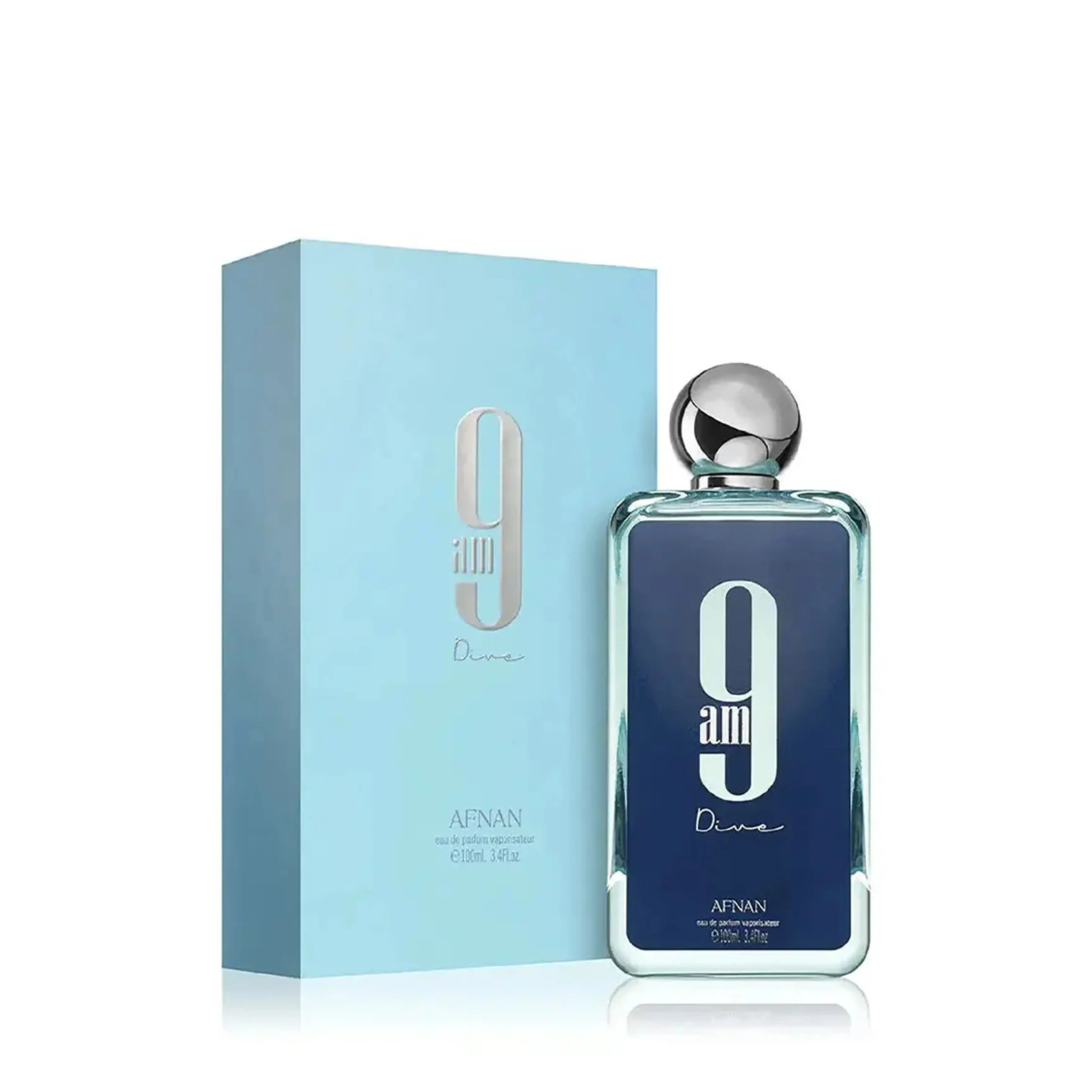 Afnan 9AM Dive Eau de Parfum - 100 ml Single Bottle Unisex Aromatic Citrus Woody Fragrance, Fresh Citrus, Lemon Mint, Aquatic, Fruity, Refreshing, Daytime Wear, Notes of Jasmine, Cedar, Ginger, Youth-Focused, 2022 Launch, Spray on Skin