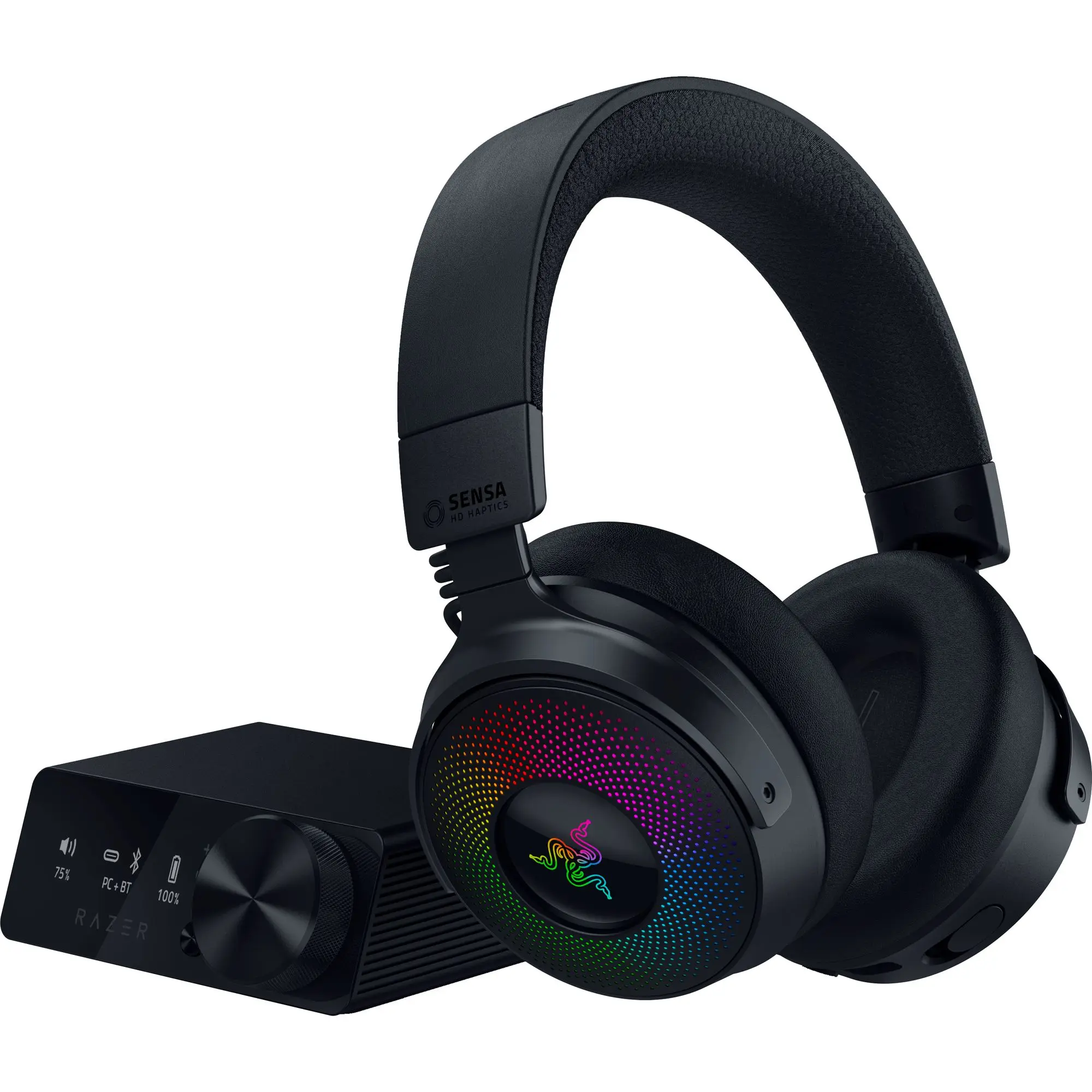 Razer Kraken V4 Pro Wireless Gaming Headset with Control Hub, Mic-Equipped Gaming Headphones, PC-Ready Computer Headset, Game Cue-Enhancing Accessory, Gaming Headphones With Mic
