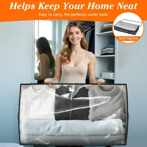 Final Clearance Sale 4pcs Under Bed Storage Bins Large Capacity Underbed Clothes Blankets Storage Bag,90L Large Capacity