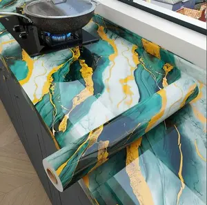 Marble Contact Paper Waterproof Heat Resistant Peel and Stick Kitchen Countertop Self Adhesive Film Desk Stove Top Cover Removable Decal for Cabinet DIY Renovation