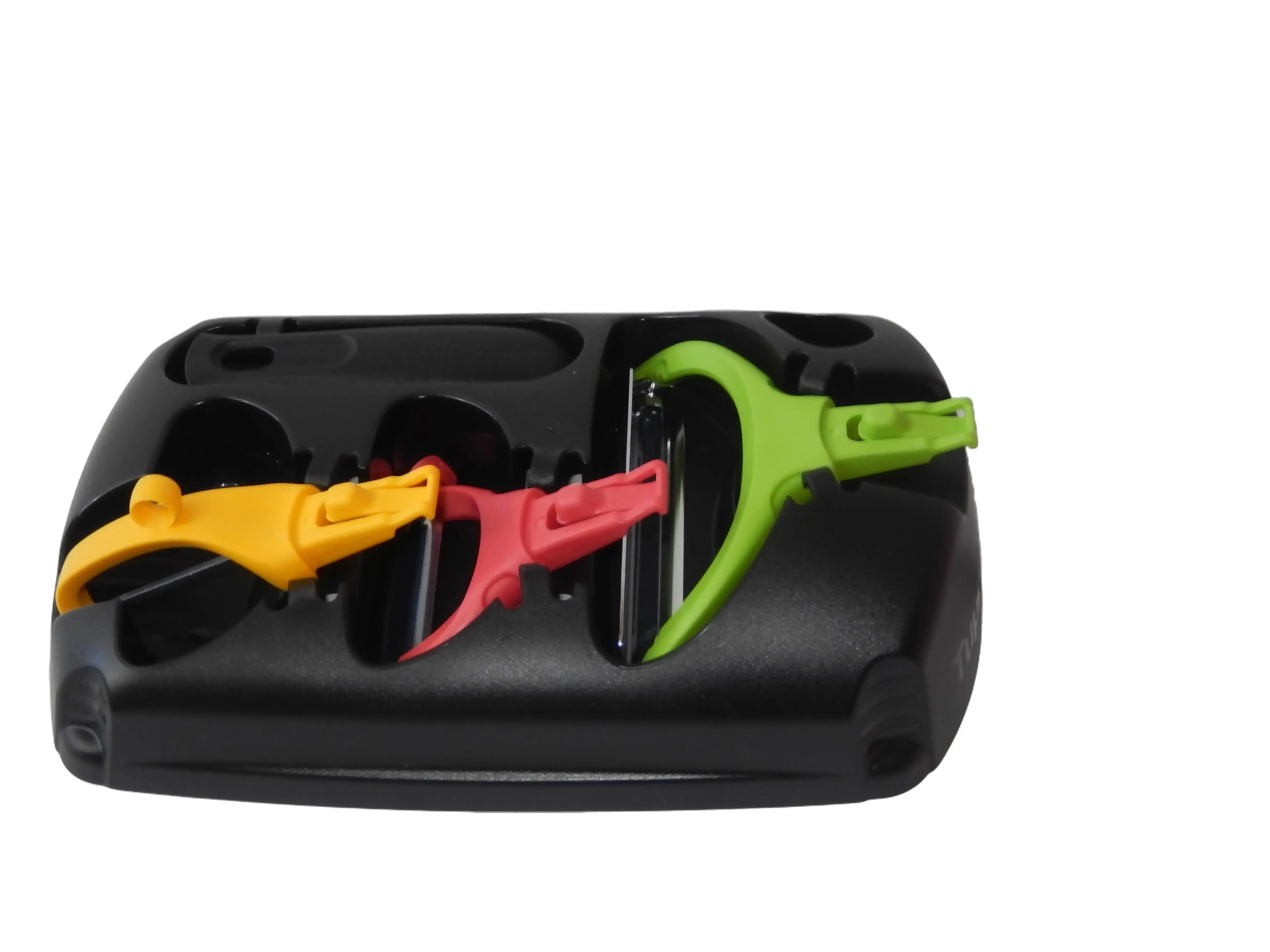 Tupperware Click Series 3 Peeler System 3 Peelers with Handle and Holder