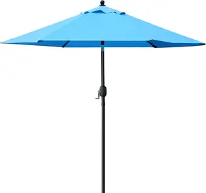 7.5' Patio Umbrella Outdoor Table Market Umbrella with Push Button Tilt/Crank, 6 Ribs 【without base】
