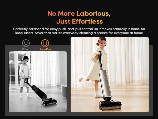 DREAME Aero Pro Elite/ Aero Vacuum Mop, ALL-in-ONE cordless cleaner for wet messes & dry messes, 0 hair residue, 5mins quiet flash self-clean, 185℉ self-dry, 60min runtime, for family, for all flooor types