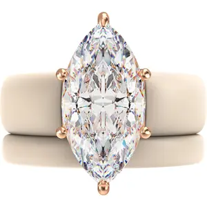 Marquise Cut Silicone Ring Set for Women, Stackable 2-Ring Set, 14×7 mm Marquise Cut CZ | Patent-Pending Design - GlowStone Collection