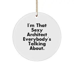 Funny Architect Circle Ornament, 'I'm That Sexy Architect Everybody's Talking About', Gifts for Him, Unique Christmas Decorations from Friends and Family