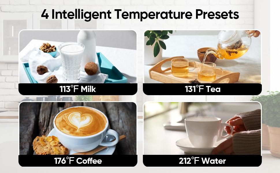Portable Electric Kettle Travel Electric Kettle (Plug-in version), Mini Tea Coffee Kettle Water Heater with 4 Temperature Controls, Household Appliances for Home Kitchen, Compact Fast Heating Kettle for Daily Use