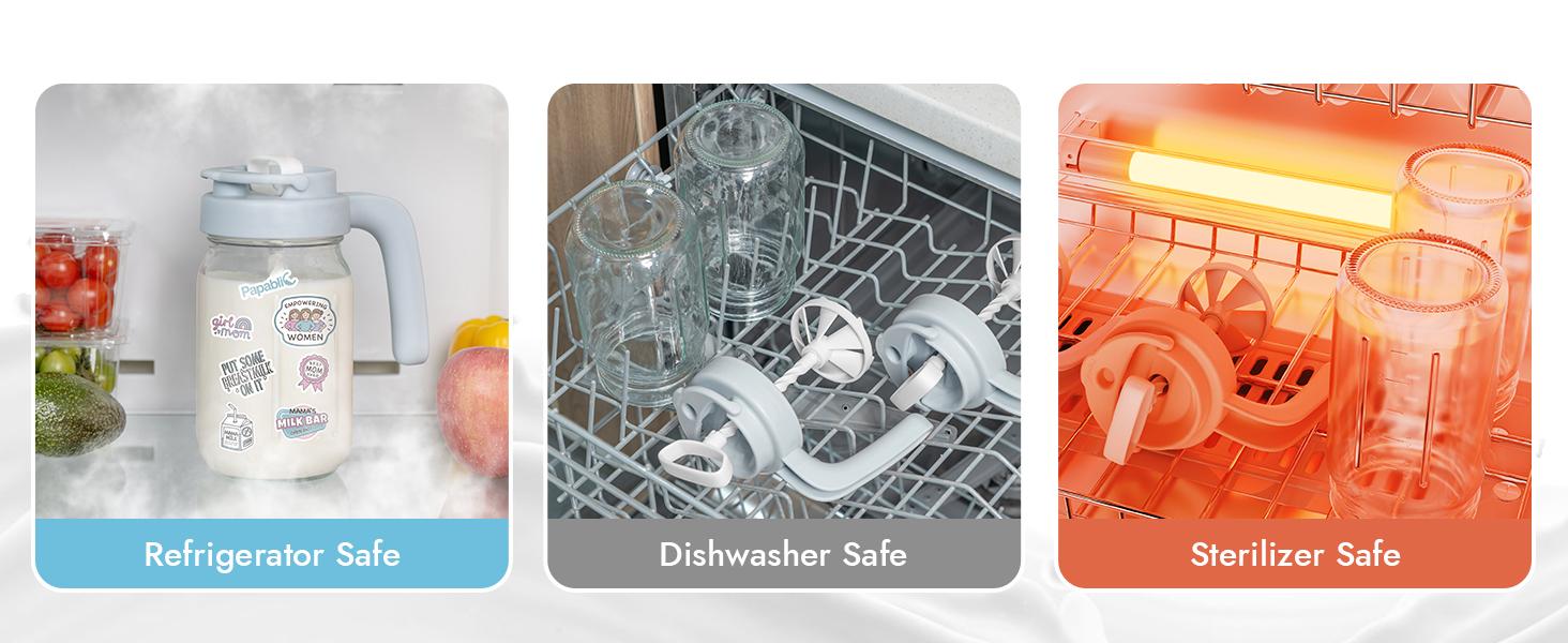 Papablic Glass Baby Food Processor Pitcher, 32 Oz Wide-Mouth – BPA-Free Formula & Breastmilk Mixer