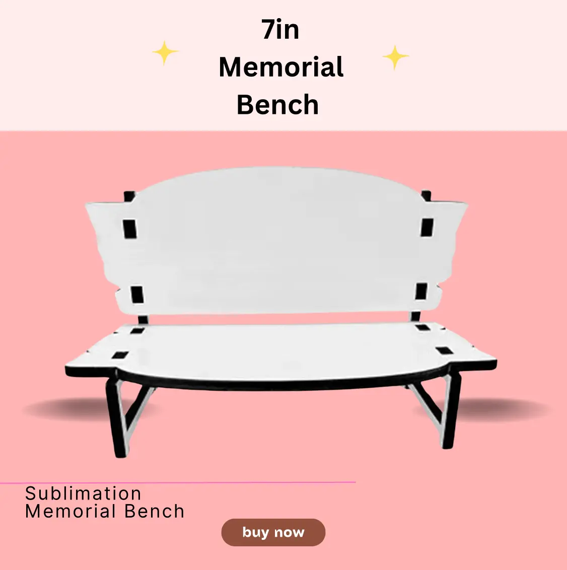 7 IN Memorial Bench | Sublimation Blank Photo Bench | Sublimation Memorial Bench