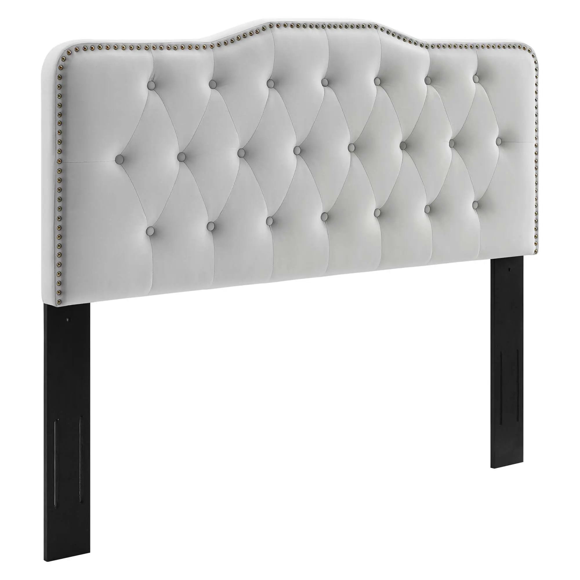 Modway Sophia Tufted Upholstered Adjustable Performance Velvet King-California King Headboard, Light Gray, Adjustable Headboard, Upholstered Headboard