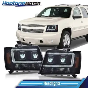 CROSSDESIGN Fit For 2007-2014 Chevy Tahoe Suburban Avalanche LH&RH LED DRL Headlight Lamps