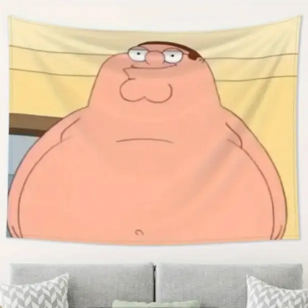 Peter Griffin Family Guy Album Cover Pattern tapestry, interesting Lightweight Decoration wall hanging, suitable for living room, bedroom, college dorm, trippy room decor Halloween, creative gift,bedroom decorative accessories roo, bedroom decor