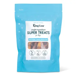 King Lou Whole Chicken Feet Dental Treat for dogs, Single-Ingredient, Human-Grade, 100% USA, All Natural with no preservatives Pet Products Pet Supplies