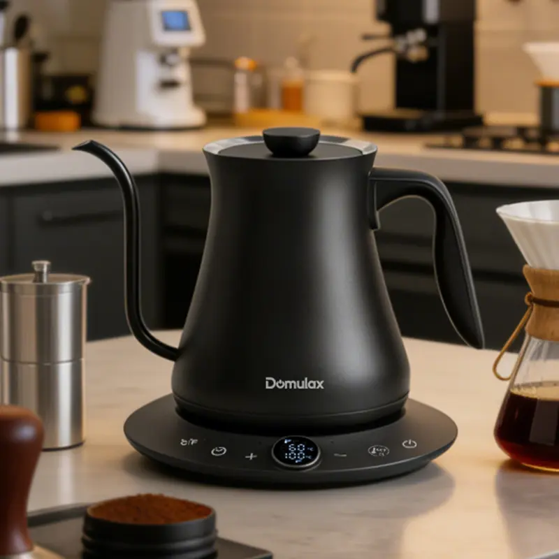 【±1℉】Gooseneck Electric Kettle,  Precise Temperature Control for Pour-Over Coffee & Tea, Rapid Boiling Electric Kettle,Stainless Steel Adjustable Electric Kettle Quick Heating 1200W, 1-hour heat retention function, easy to hold, 0.8L,#Summervibes