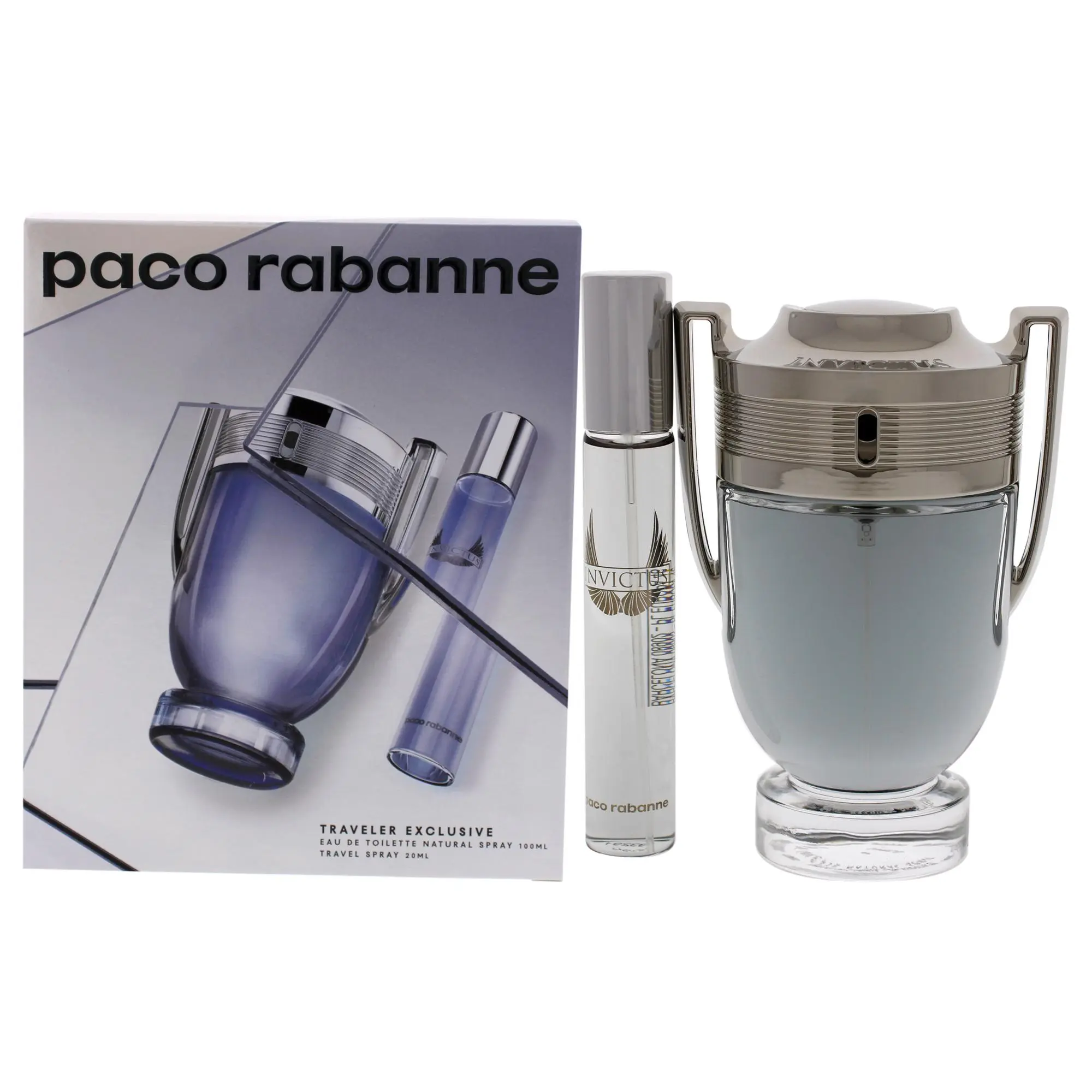 Paco Rabanne Invictus Men's 2-Piece Signature Scent Set, Original Perfume - 3.4oz Masculine Eau De Toilette Spray + 0.68oz Modern Versatile Unisex Fragrance, Perfume Original, Masculine Edt