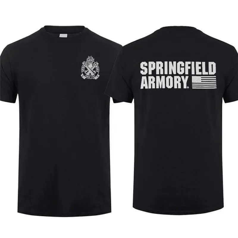 Springfield Armory Crossed Cannons T-shirt Bold Logo Design Comfortable Black Tee Perfect for Fans Classic American Style, Tshirt, Shortsleeve, Top, Matching