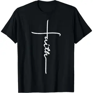 Faith Cross and God Jesus Christ Grace Religious Christian Gift Tee