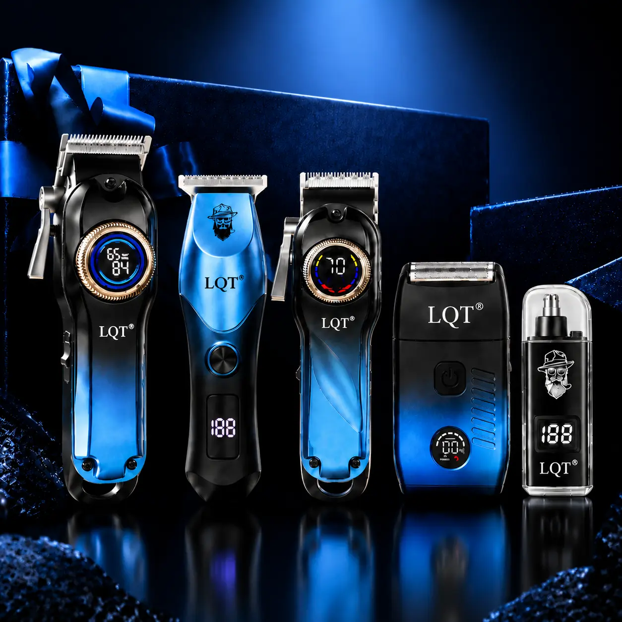 Men's 5-in-1 Hair Clippers and Trimmer Kit, Professional Cordless Grooming Set with LCD Screen, Carbon Fiber Design, Beard Trimmer, Hair Cutter, Nose Trimmer & Shaver tiktokshopbacktoschool