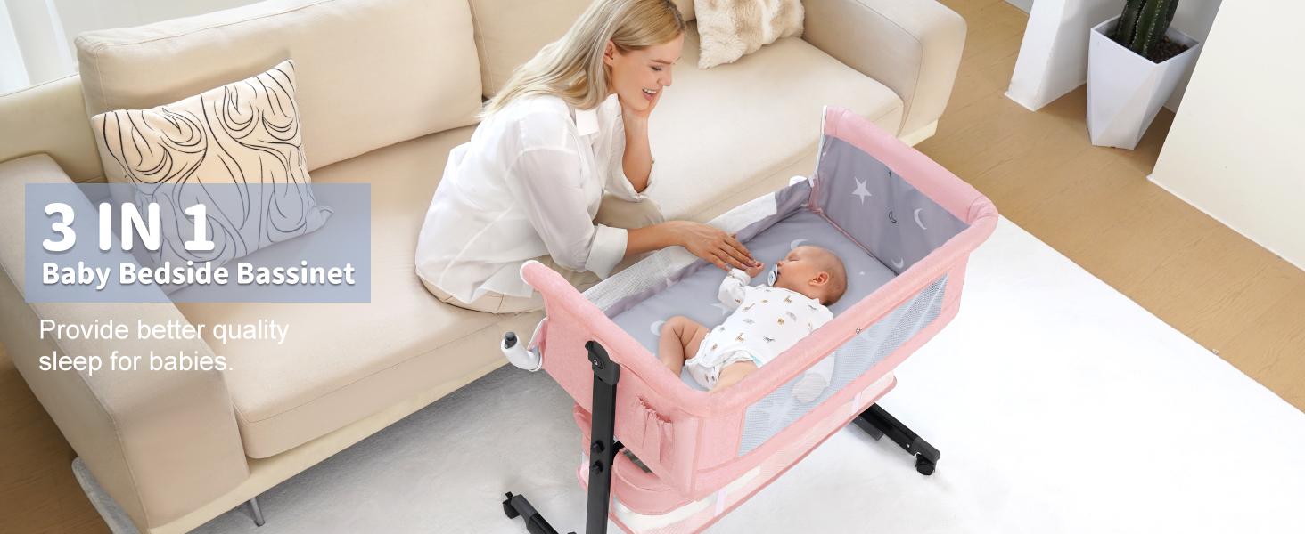 Baby Bassinet, Baby Basinet Bedside Sleeper, Easy to Fold Portable Crib Side Bassinet new Style Girl/boy bassinets, bedside bassinet Baby Bassinet, Baby Basinet Bedside Sleeper, Easy to Fold Portable Crib Side Bassinet new Style Girl/boy bassinets, bedside bassinet