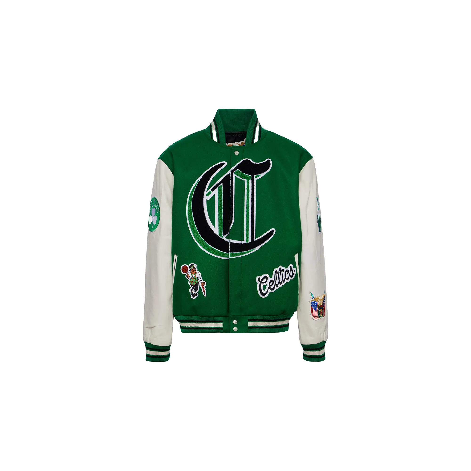 Boston Celtics Wool Leather Varsity Jacket "Green" NBA 102 CEL