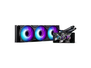Phanteks Glacier One 360M25-LCD AIO Liquid CPU Cooler, 6" IPS LCD HD Display, 120mm M25 Gen2 D-RGB Fans, High-Performance Copper Cold Plate, Intel & AMD Compatible, Black