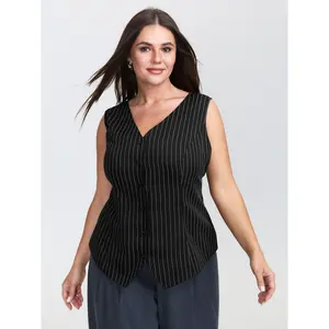 BLOOMCHIC Stripe Button Fitted Vest 2026 Summer Vibes Swimweek