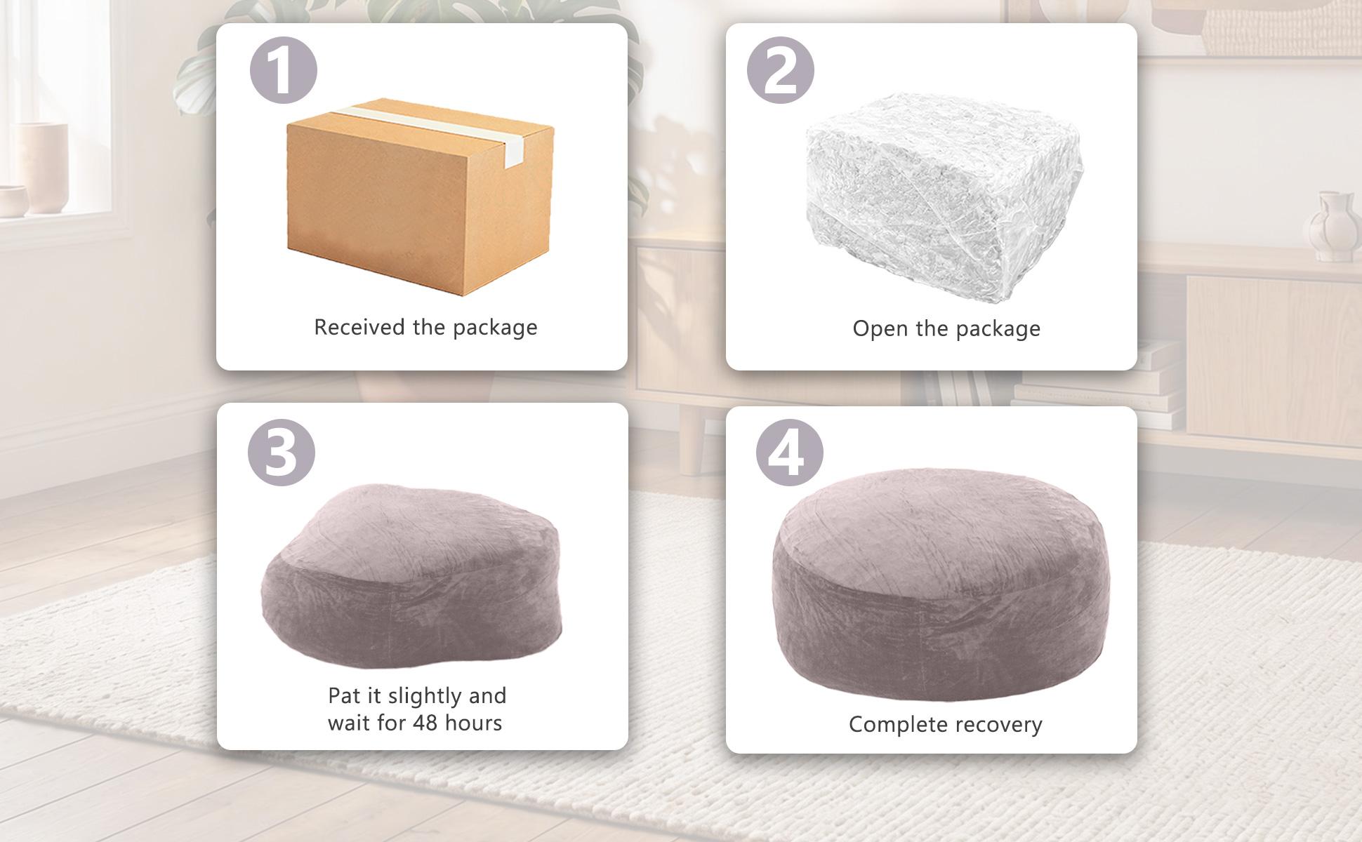 3FT/4FT/5'FT/Jumbo bean bag Lazy Sofa Beanbag Chair Extendable, Durable, Soft Memory Foam Furniture with Flannel Free Shipin USA