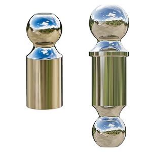 VNN Adjustable Trailer Hitch with 6-10 Inch Drop – Dual-Ball (2" & 2-5/16") Hitch for 2-Inch Receiver, 15,000 lbs GTW, Heavy-Duty Ball Mount – Silver