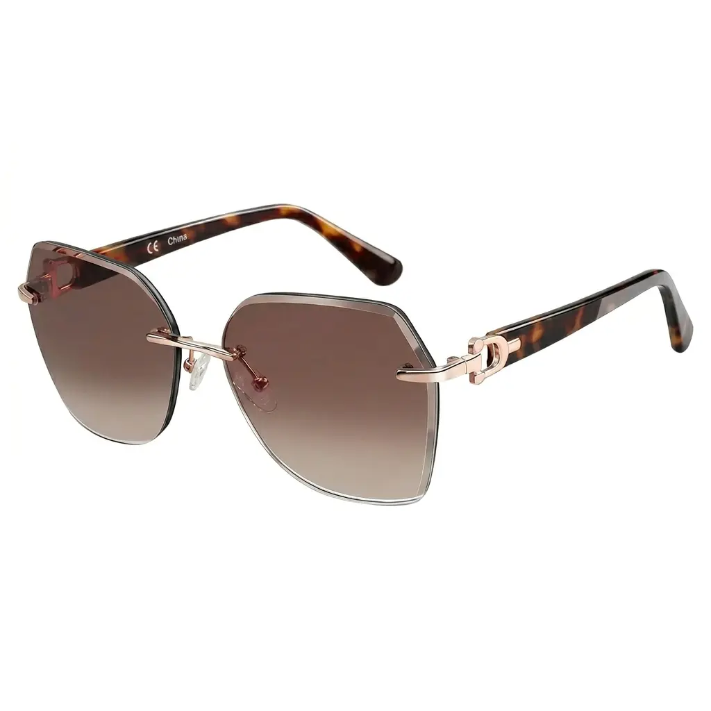 ZENOTTIC Women's Oversized Rimless Sunglasses, Stylish Statement Eyewear with Geometric Diamond-Cut Lens and UV400 Protection, Uv Protective Eyewear, Stylish Accessories, Diamond Cuts, Trendy Sunglasses Women, Statement Frame Glasses
