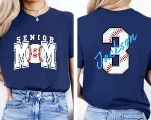 (DM OR NOTE) Custom Senior Baseball Mom T-Shirt - Sweatshirt - Hoodie, Senior Baseball Mom Shirt, Personalized Baseball Gift for Mom, Baseball Mom Gift, Senior Class of 2026 Tee