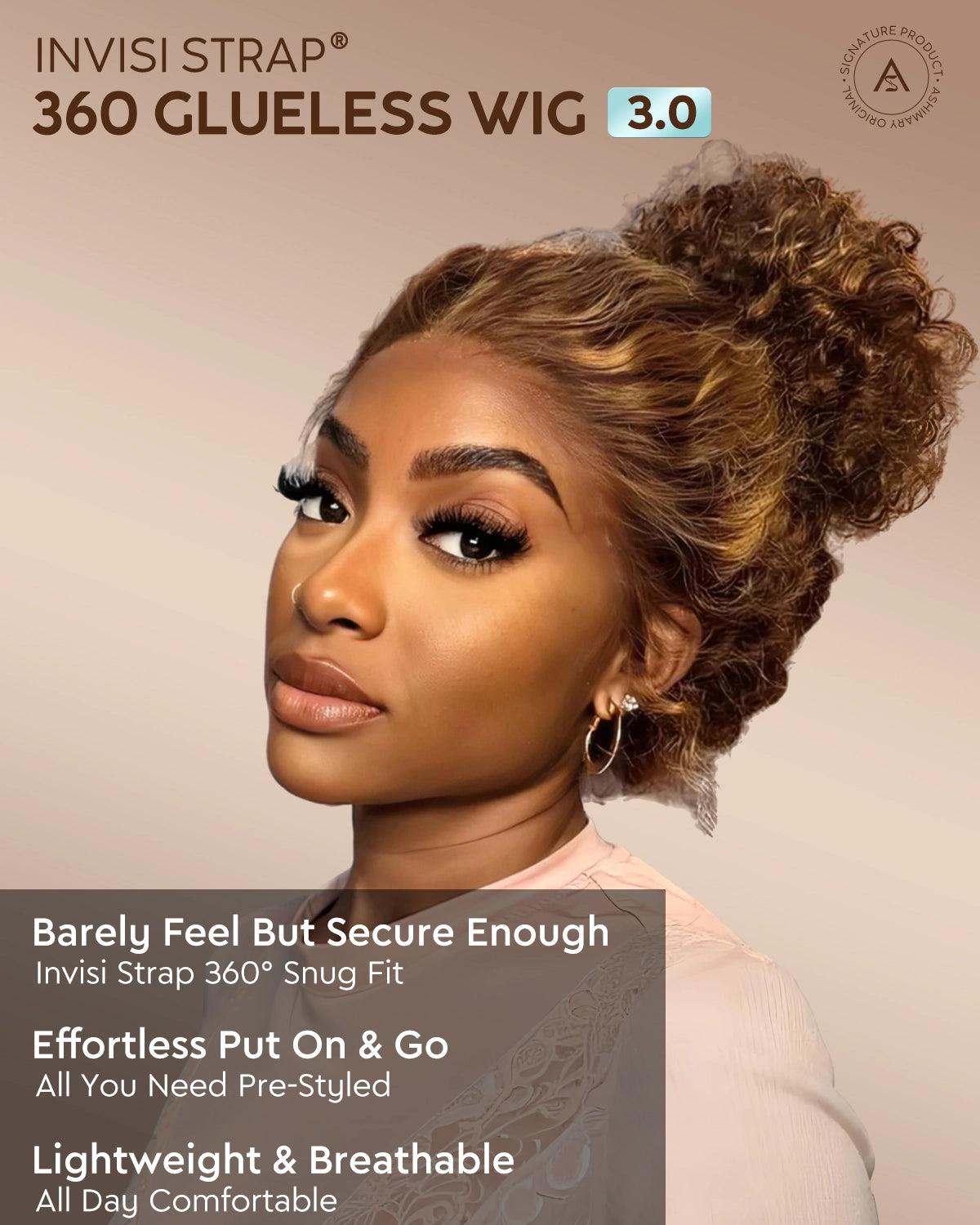 【 Effortless Spring/Summer Curls 】Hot Selling 360 Wig P4/27 Highlight Ombre Color Ashimary Invisi-Strap 360 Skin Lace Wig Water Wave Glueless Human Hair Pre Plucked#Summervibes
