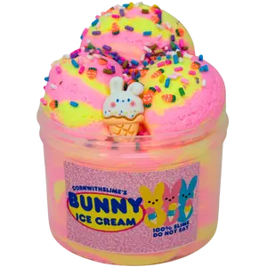 Bunny Ice Cream 8oz Slime Cloud Dough Texture Scented Birthday Cake Ice Cream