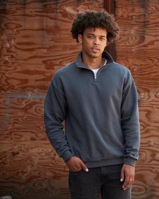 Jerzees 995M NuBlend Quarter-Zip Sweatshirt - Ribbed Cadet Collar, Smooth Zipper, Casual Wear, Long Sleeve, Plain Design, Canvas Cotton Fleece Menswear Stylish