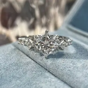 925 Sterling Silver Synthetic Moissanite Ring