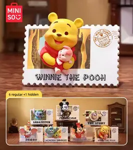Disney Vintage Stamp Collectible Blind Box,6 Regular +1 Hidden,Mickey, Dumbo, Winnie the Pooh, Stitch and More,Nostalgic Miniature Display Art,Cute Desktop Decor, Gift for Fans & Collectors(Height 2.55"-3.74")